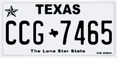 TX license plate CCG7465