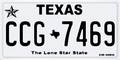 TX license plate CCG7469