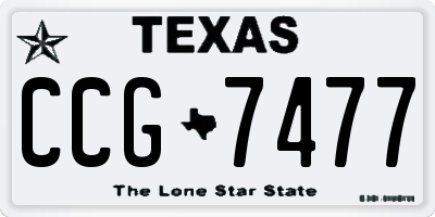 TX license plate CCG7477