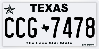 TX license plate CCG7478