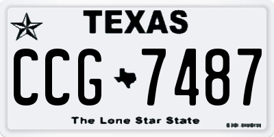 TX license plate CCG7487
