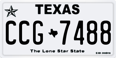 TX license plate CCG7488