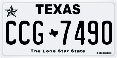 TX license plate CCG7490