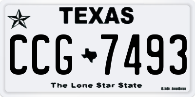 TX license plate CCG7493