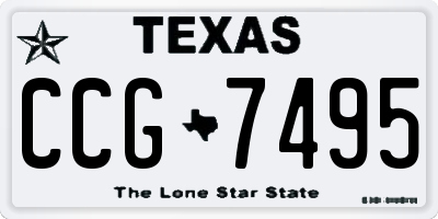 TX license plate CCG7495