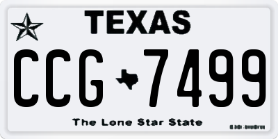 TX license plate CCG7499