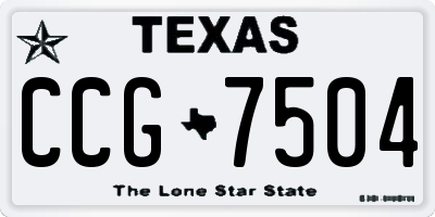 TX license plate CCG7504