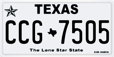 TX license plate CCG7505