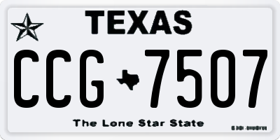 TX license plate CCG7507