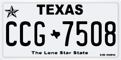 TX license plate CCG7508