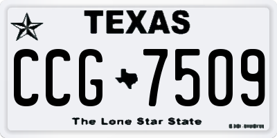 TX license plate CCG7509