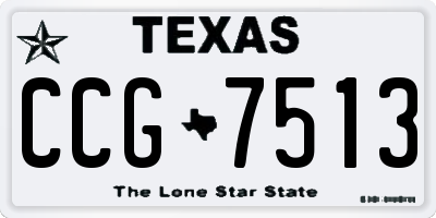 TX license plate CCG7513