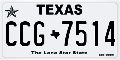 TX license plate CCG7514