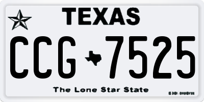 TX license plate CCG7525