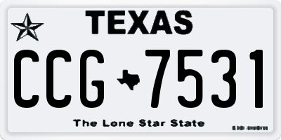 TX license plate CCG7531