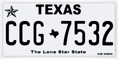 TX license plate CCG7532