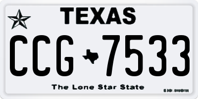 TX license plate CCG7533