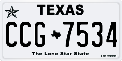TX license plate CCG7534