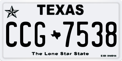 TX license plate CCG7538