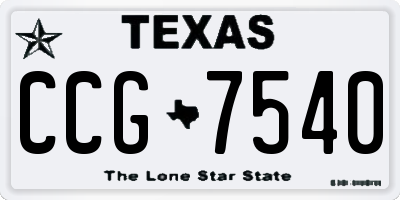 TX license plate CCG7540