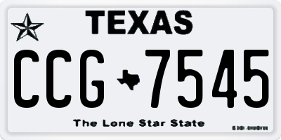 TX license plate CCG7545
