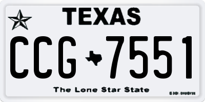 TX license plate CCG7551