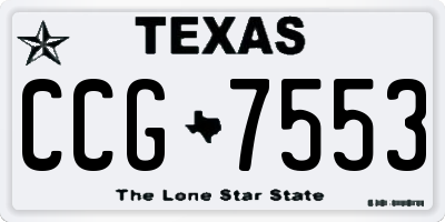 TX license plate CCG7553