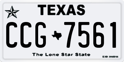 TX license plate CCG7561