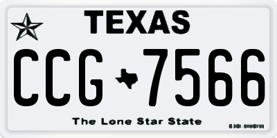 TX license plate CCG7566