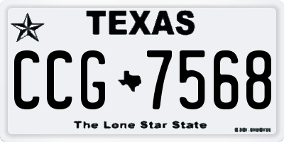 TX license plate CCG7568