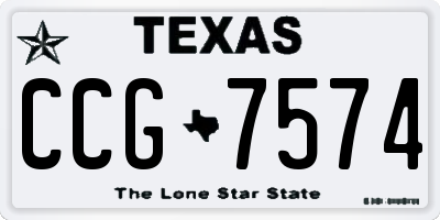 TX license plate CCG7574