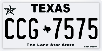 TX license plate CCG7575