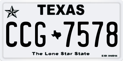TX license plate CCG7578