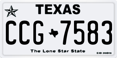TX license plate CCG7583
