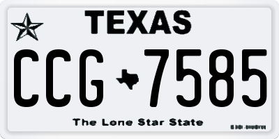 TX license plate CCG7585