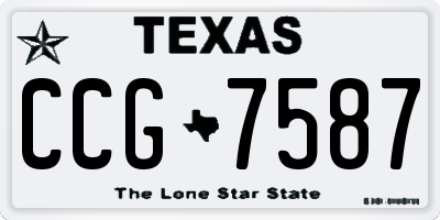 TX license plate CCG7587