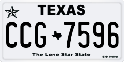 TX license plate CCG7596