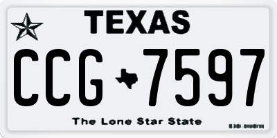 TX license plate CCG7597