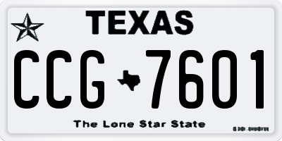 TX license plate CCG7601