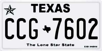 TX license plate CCG7602