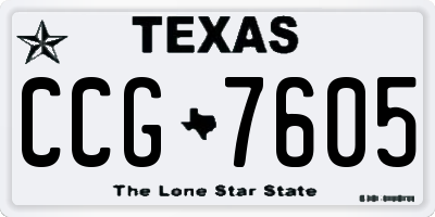 TX license plate CCG7605