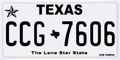 TX license plate CCG7606