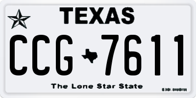 TX license plate CCG7611