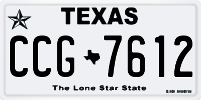 TX license plate CCG7612