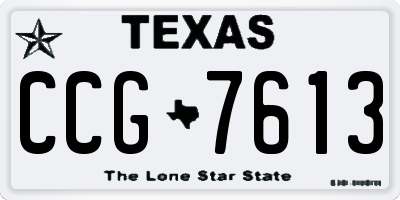 TX license plate CCG7613