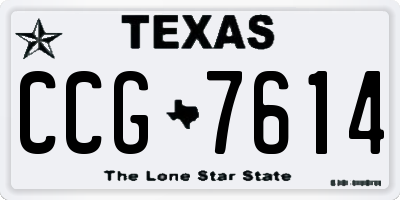 TX license plate CCG7614