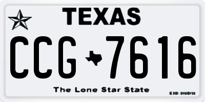 TX license plate CCG7616