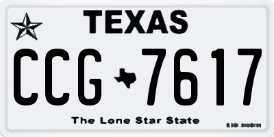 TX license plate CCG7617