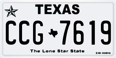 TX license plate CCG7619
