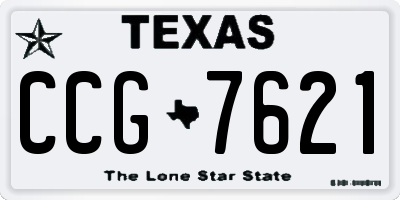 TX license plate CCG7621